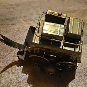 Brass Stagecoach Decorative Figurine - Vintage Style